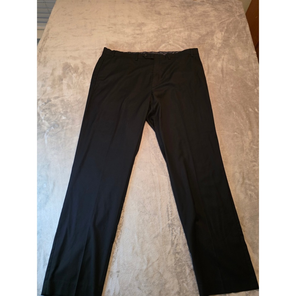 Lauren Ralph Lauren Dress Pants Mens 42 x 34 Black Flat Front Stretch Old Money